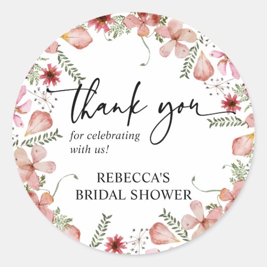 ピンクピーチサンキューラウンド/スクエア特典ステッカー ラウンドシール (正面)