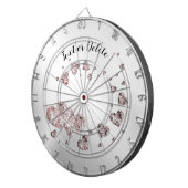 ピンクピーチシャイニーハートジオメトエレガントリ ダーツボード (正面右)