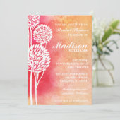 ピンクピーチツグラデーションリーズブライダルシャワー招待状 招待状 (スタンド正面)