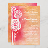 ピンクピーチツグラデーションリーズブライダルシャワー招待状 招待状 (正面/裏面)