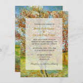 ピンクピーチツリーインブロッサム結婚式招待状 招待状 (正面/裏面)