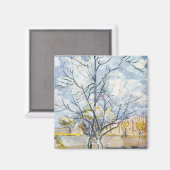 ピンクピーチツリーバンゴッホファインアート マグネット (正面/裏面)