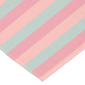 ピンクピーチティール(緑がかった色)ストライプのテンプレートパステルカラー ショートテーブルランナー (コーナー)