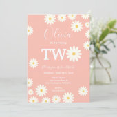 ピンクピーチデイジーフローラ2nd誕生日パーティー 招待状 (スタンド正面)