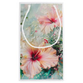 ピンクピーチトロピカルハイビスカスフローラ誕生日 スモールペーパーバッグ (裏面)