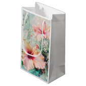 ピンクピーチトロピカルハイビスカスフローラ誕生日 スモールペーパーバッグ (裏面アングル)