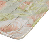 ピンクピーチバラカントリーフェンスガラス カッティングボード (角)