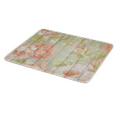 ピンクピーチバラカントリーフェンスガラス カッティングボード (角)