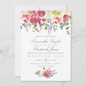 ピンクピーチフラワーズ結婚式招待状 招待状 (正面)