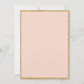 ピンクピーチフローラアジサイモダン金ゴールド結婚ズ 招待状 (裏面)