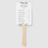 ピンクピーチフローラエレガントな結婚式プログラム ハンドファン (裏面)