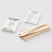 ピンクピーチフローラエレガントな結婚式プログラム ハンドファン (組立なし)