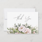 ピンクピーチフローラエレガントな結婚式 サンキューカード (正面)