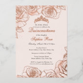 ピンクピーチフローラバラ金ゴールドキンセアニェラ 箔招待状 (正面)