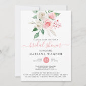 ピンクピーチフローラブライダルシャワー 招待状 (正面)