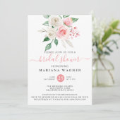 ピンクピーチフローラブライダルシャワー 招待状 (スタンド正面)