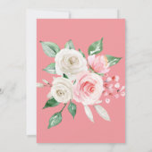 ピンクピーチフローラブライダルシャワー 招待状 (裏面)