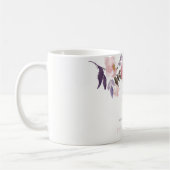 ピンクピーチフローラ水彩第90誕生日ギフト コーヒーマグカップ (左)