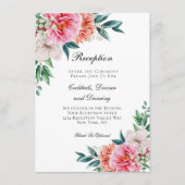 ピンクピーチフローラ結婚披露宴エンクロージャカード エンクロージャーカード (正面)