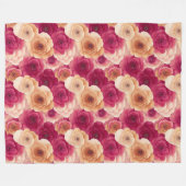 ピンクピーチフローラ フリースブランケット (正面(横))