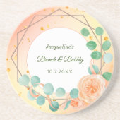 ピンクピーチブライダルブランチフローラサンドストーンコースター コースター (正面)