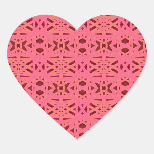 ピンクピーチブラウンアールデコバレンタインズデイギフトおもしろい ハートシール (正面)