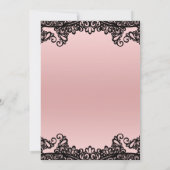 ピンクピーチブラックレースダーティ30 30th誕生日 招待状 (裏面)