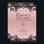 ピンクピーチブラックレースダーティ30 30th誕生日 招待状<br><div class="desc">カスタマイズイベント</div>