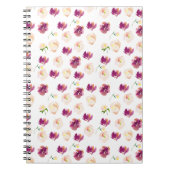 ピンクピーチブルガンディーウォーターのカラーフローラ ノートブック (正面)