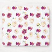 ピンクピーチブルガンディーウォーターのカラーフローラ マウスパッド (正面)