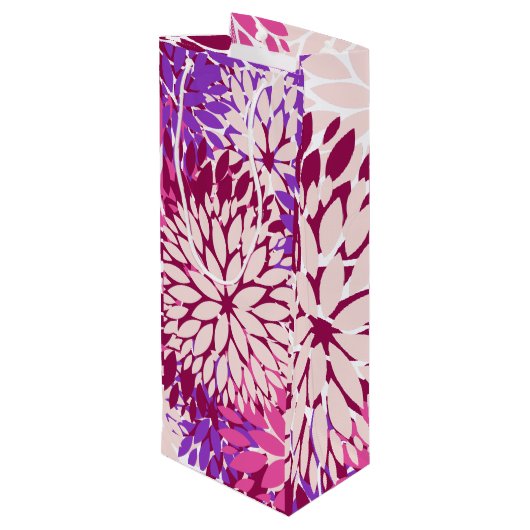 ピンクピーチブルガンディーパープルダリアス ワインギフトバッグ (裏面アングル)