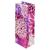 ピンクピーチブルガンディーパープルダリアス ワインギフトバッグ (正面アングル)