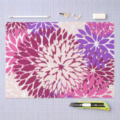 ピンクピーチブルガンディーパープルダリア 薄葉紙 (クラフト)