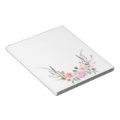 ピンクピーチブルーフローラベリーフェザー ノートパッド (アングル)