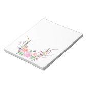 ピンクピーチブルーフローラベリーフェザー ノートパッド (回転)