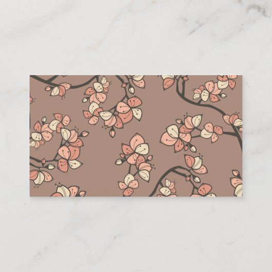 ピンクピーチブロッサム春の花アジ結婚アン プレイスカード (裏面)