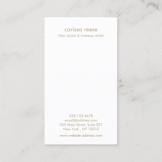 ピンクピーチミニマル美しいサロン 名刺 (裏面)