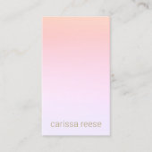 ピンクピーチミニマル美しいサロン 名刺 (正面)