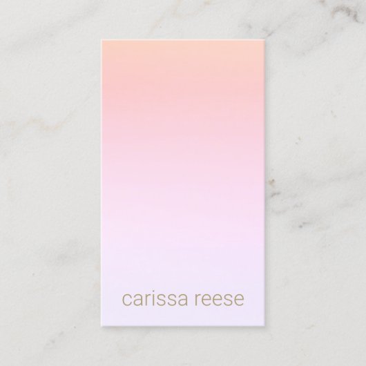 ピンクピーチミニマル美しいサロン 名刺 (正面)