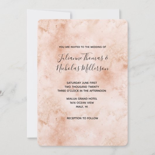 ピンクピーチ抽象芸術 招待状 (正面)