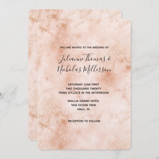 ピンクピーチ抽象芸術 招待状 (正面/裏面)