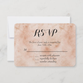 ピンクピーチ抽象芸術RSVP 出欠カード