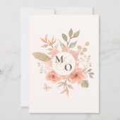 ピンクピーチ結婚フローラ 招待状 (正面)