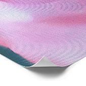 ピンクピーチ花粉マクロ抽象芸術アート ポスター (角)