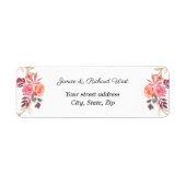 ピンクピーチ金ゴールドフローラカスタムリース住所 シール (正面)