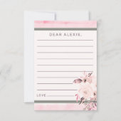 ピンクピーチ&クリームフローラベビーシャワータイムカプセル ノートカード (正面)