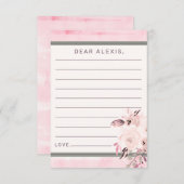 ピンクピーチ&クリームフローラベビーシャワータイムカプセル ノートカード (正面/裏面)