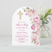 ピンクピーニーアーチファースト招待状 招待状 (スタンド正面)