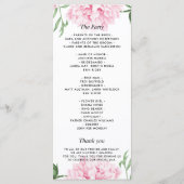 ピンクピーニーウォーターカラー結婚式 プログラム (裏面)