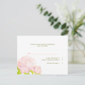 ピンクピーニーシンプルウェディングRSVP インビテーションポストカード (スタンド正面)